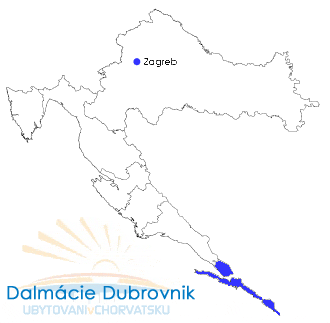 mapa Chorvatsko Dalmacie