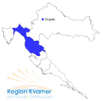 mapa Chorvatsko Kvarner
