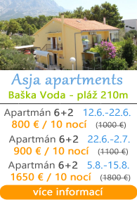 Asja apartmány - Baaka Voda